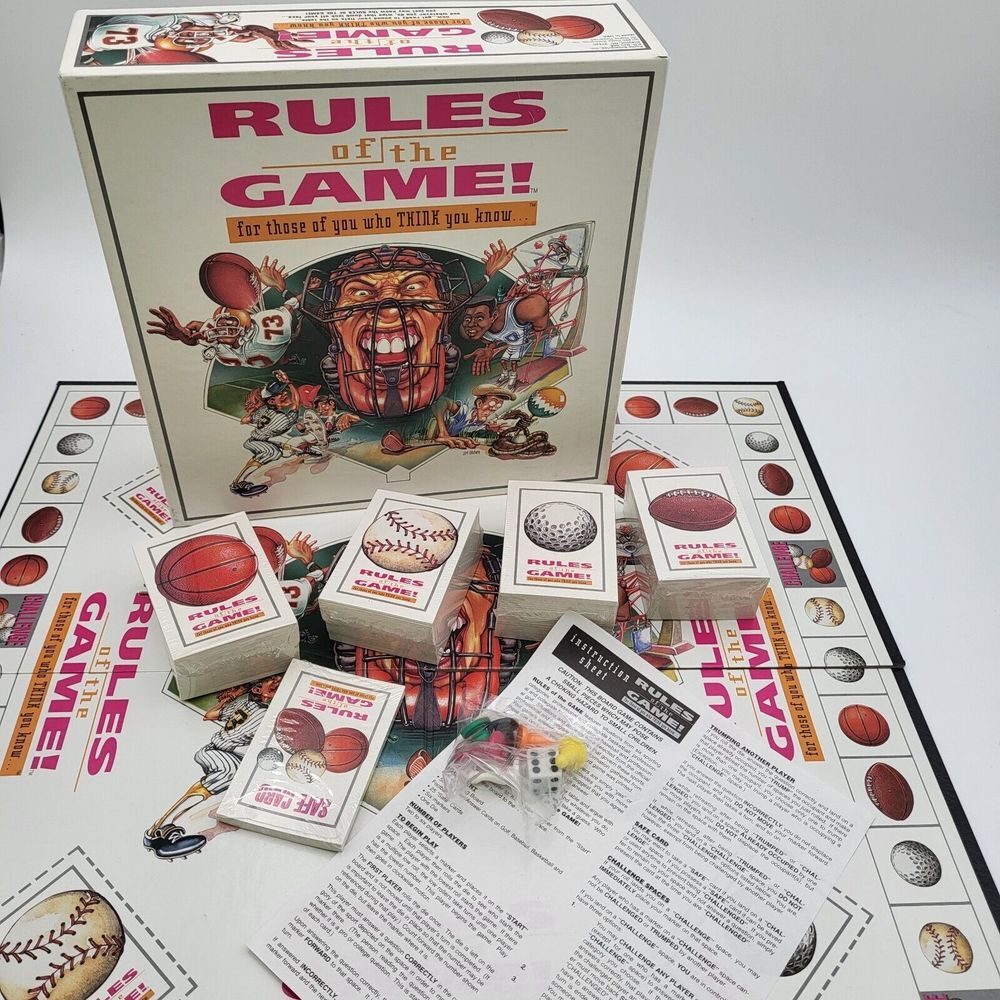 Vtg Rules of the Game Sports Trivia Board Game Golf Baseball Basketball Football